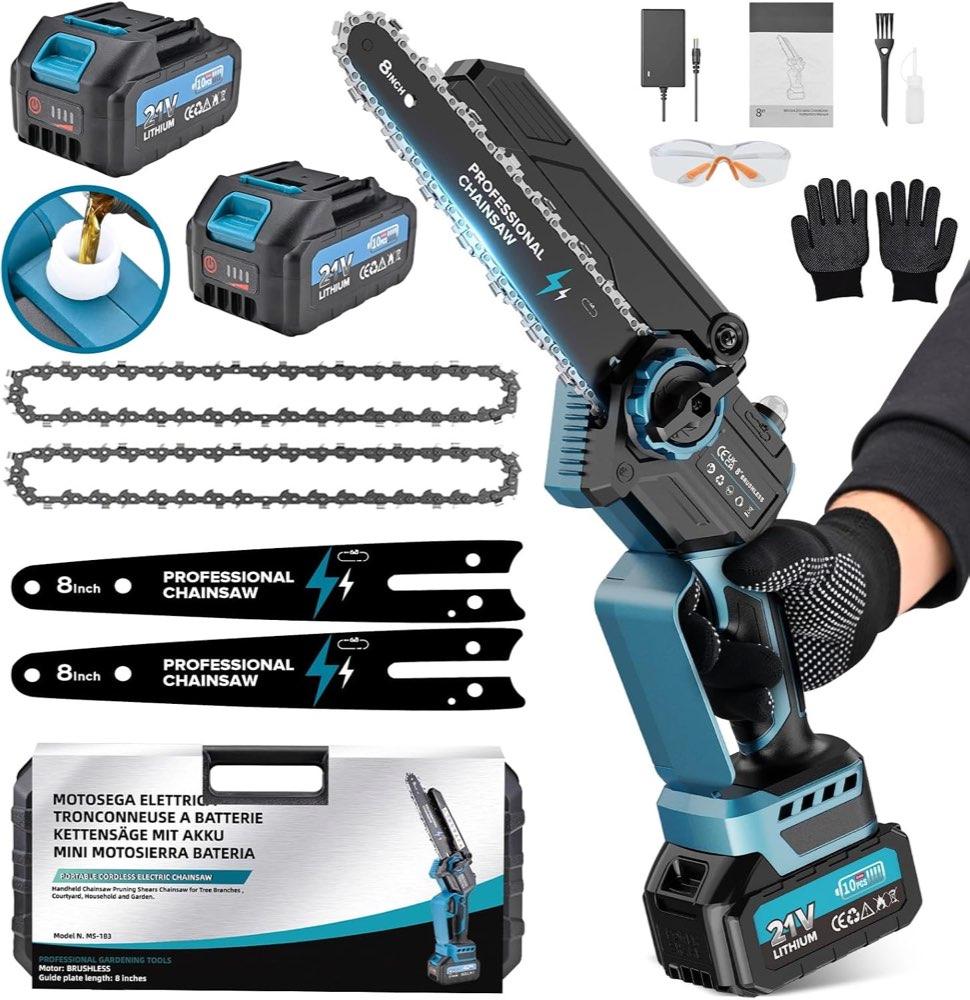 RINOXAR Mini-Kettensäge 8 Zoll PowerCut X9