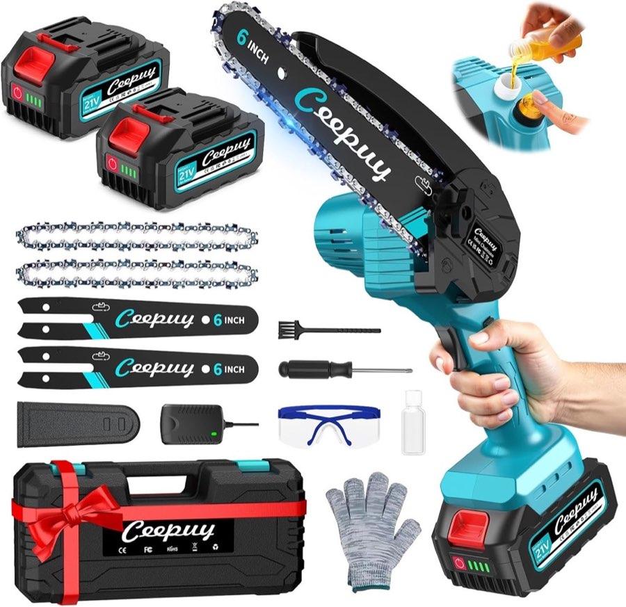 CEEPUY Mini-Kettensäge 6 Zoll