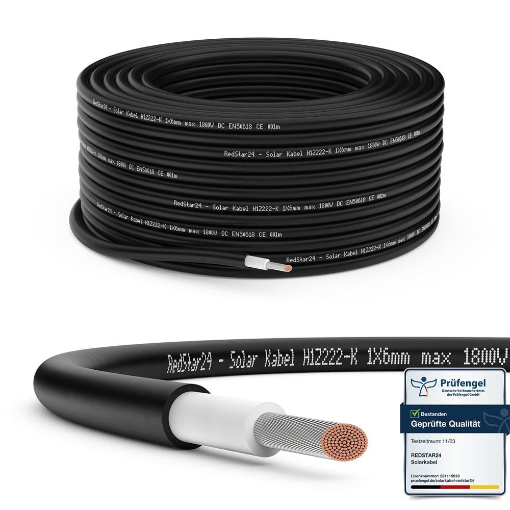 RedStar24 6 mm² 50 m Schwarz, TÜV-Claim