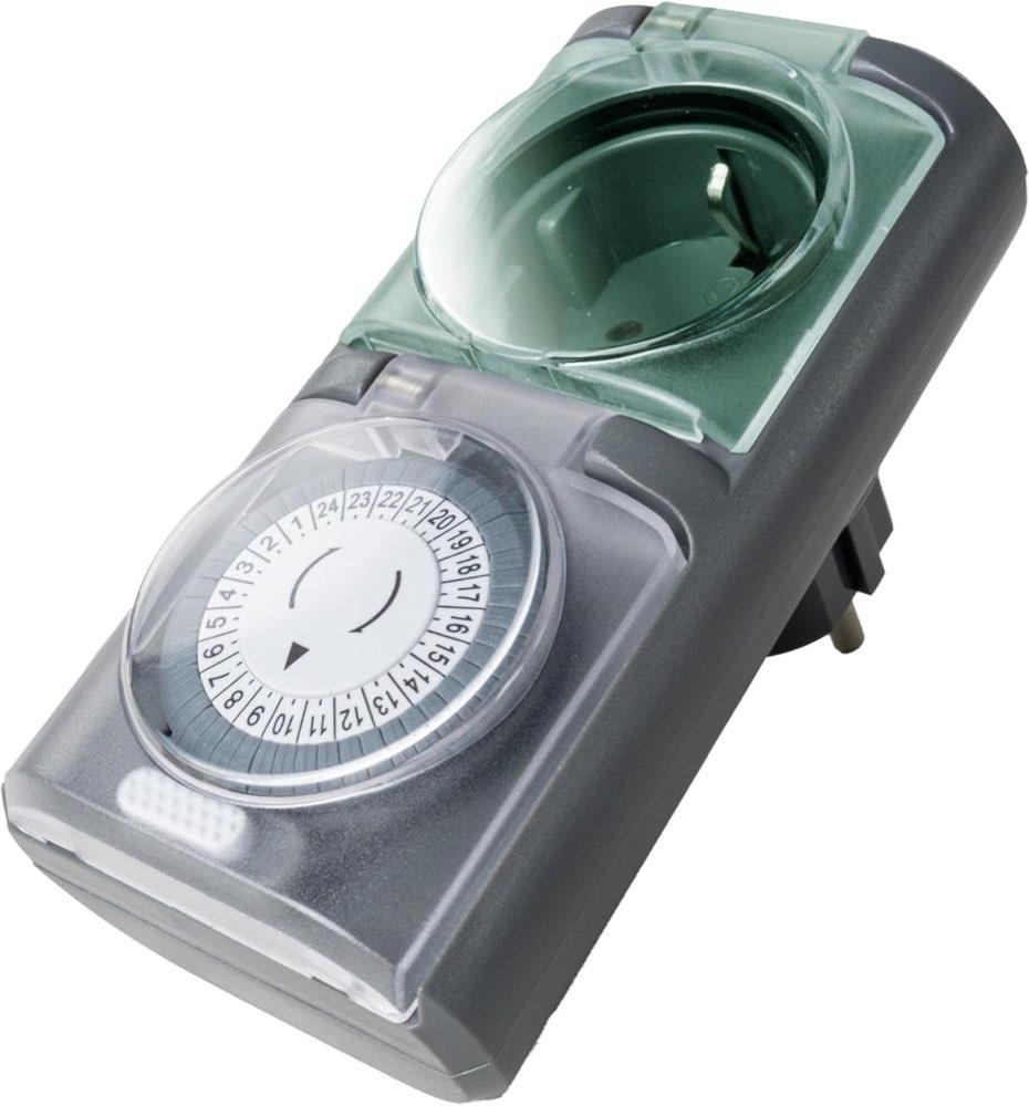 Zeitschaltuhr außen Testsieger – 4smile mechanisch IP44, grau