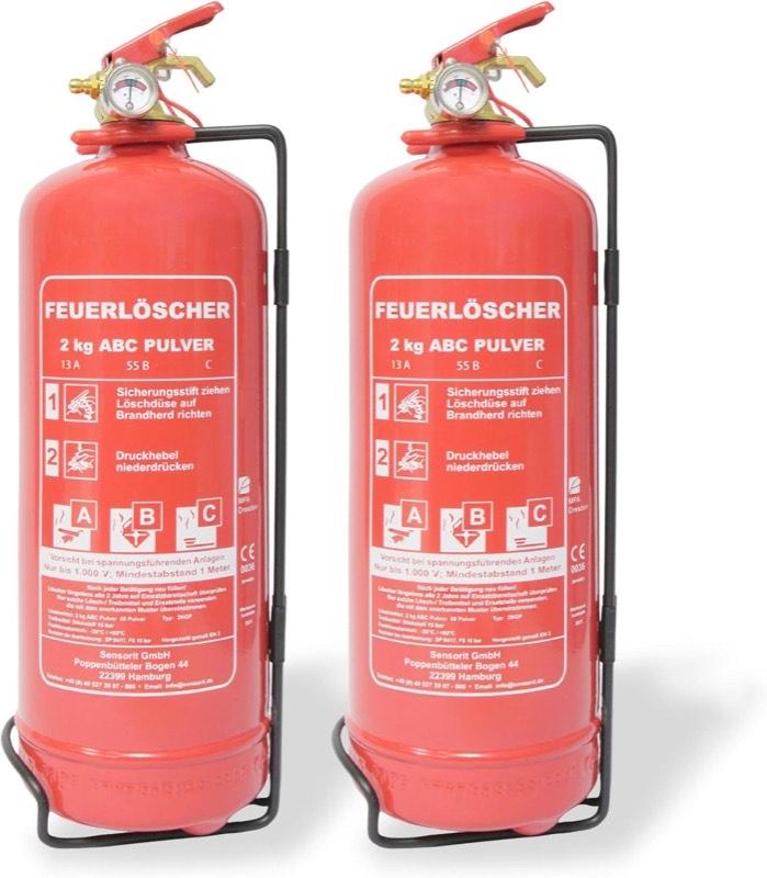 Sensorit 2×2 kg ABC-Pulverlöscher Set