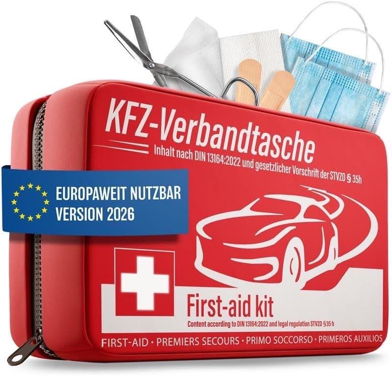 HELDENWERK Auto-Verbandstasche rot