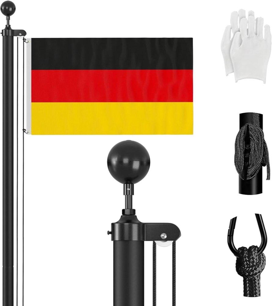 ZMTECH Fahnenmast 6 m mit 2 Flaggen