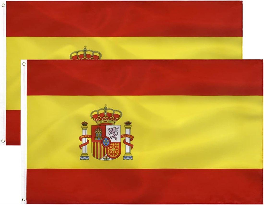 TCTOHZNG Spanien-Flagge 90×150 cm 2er-Pack