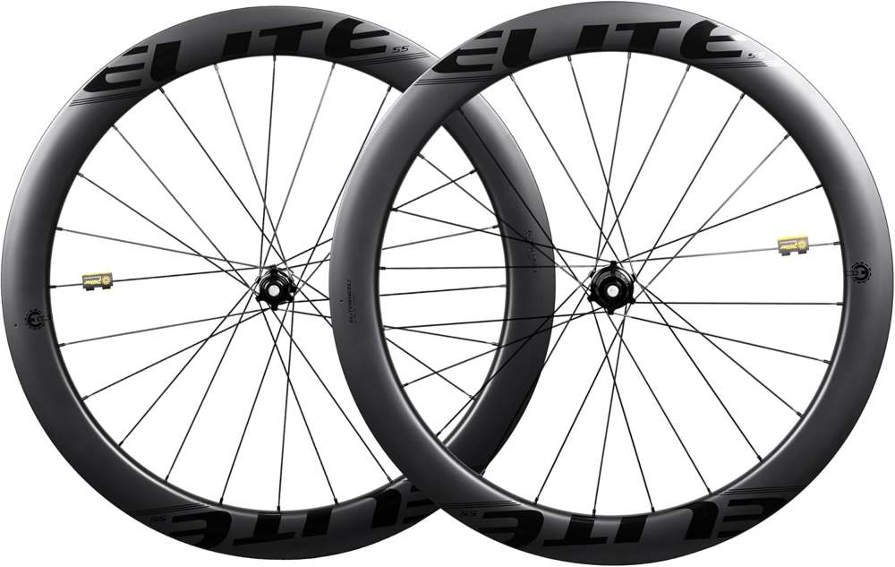 ELITEWHEELS ELITEWHEELS Carbon-Laufradsatz 700C Scheibenbremse, UD-matt, Tubeless-Clincher
