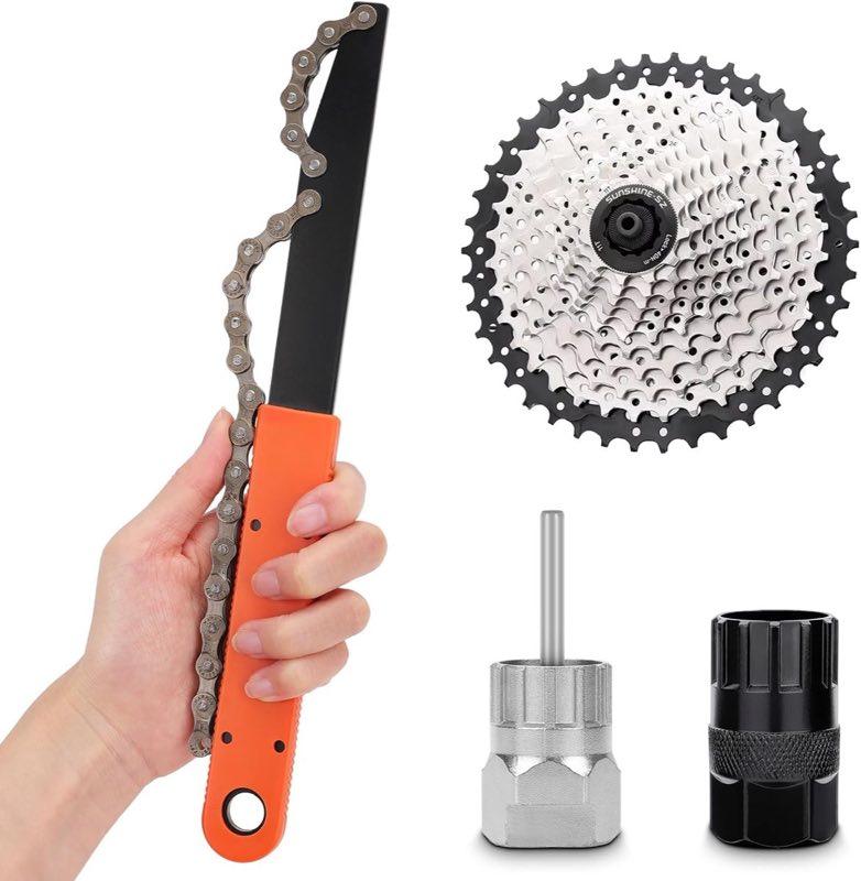 Fengzio Fahrrad Kettenpeitsche mit Zahnkranzabzieher und Ritzelabzieher Set