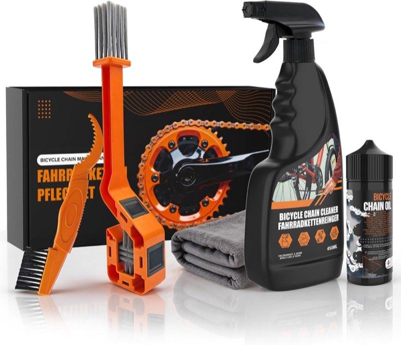 Scalnuvyyh Fahrradketten-Reiniger-Set mit 450 ml Kettenreiniger