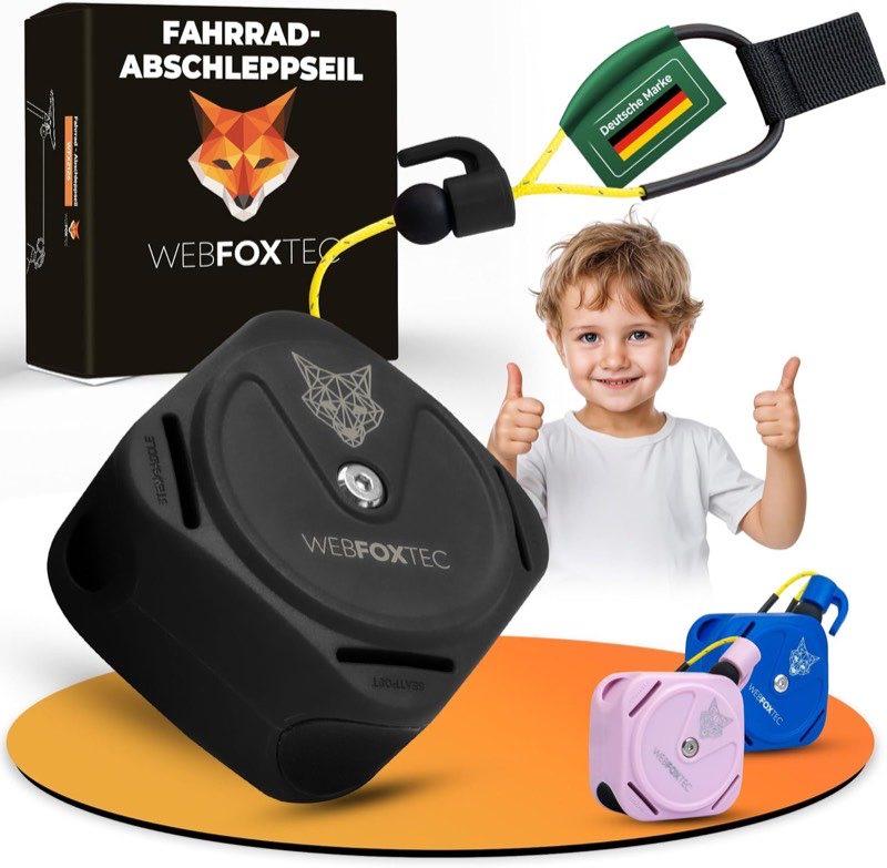 WebfoxTec Fahrrad Abschleppseil Kinder, 2,4 m, Modell WFX2126