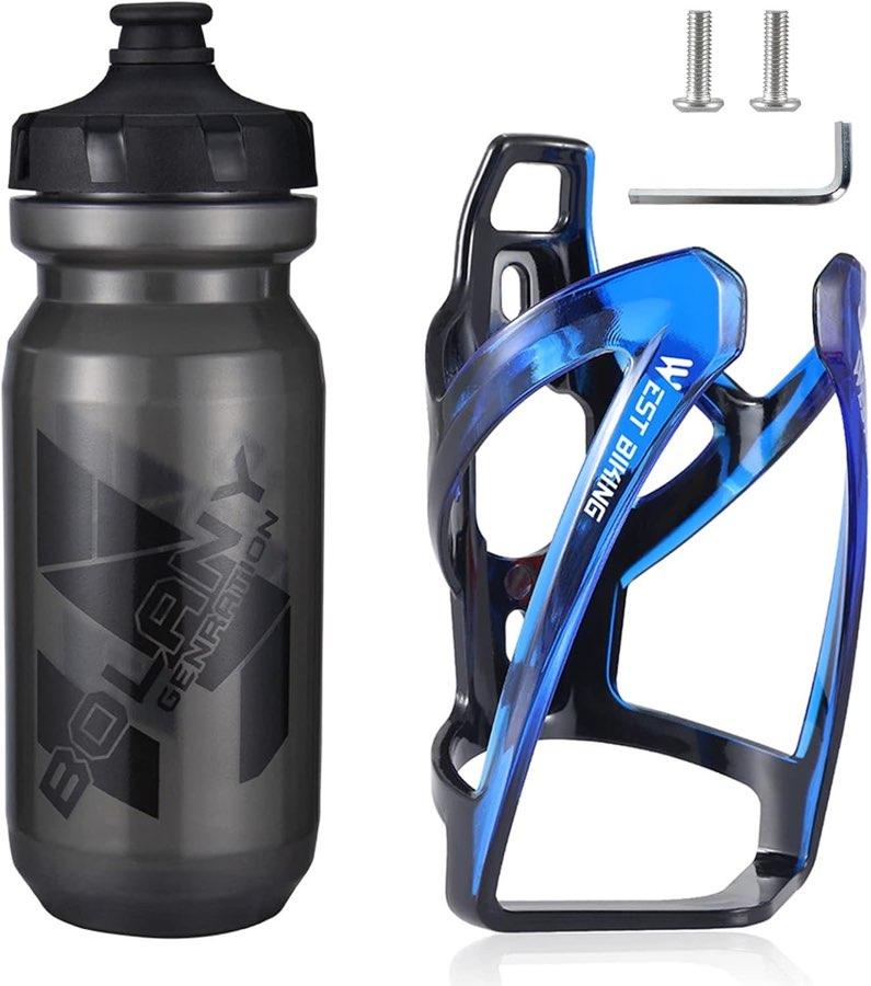 HASAGEI Fahrrad-Flaschenhalter, Blau und Schwarz