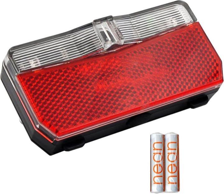nean LED Fahrrad Batterie Rückleuchte mit Reflektor, 5 Candela