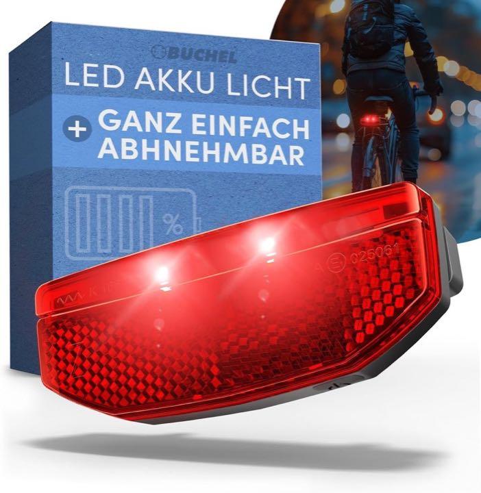 Büchel Fahrrad-Rücklicht für Gepäckträger, USB-C