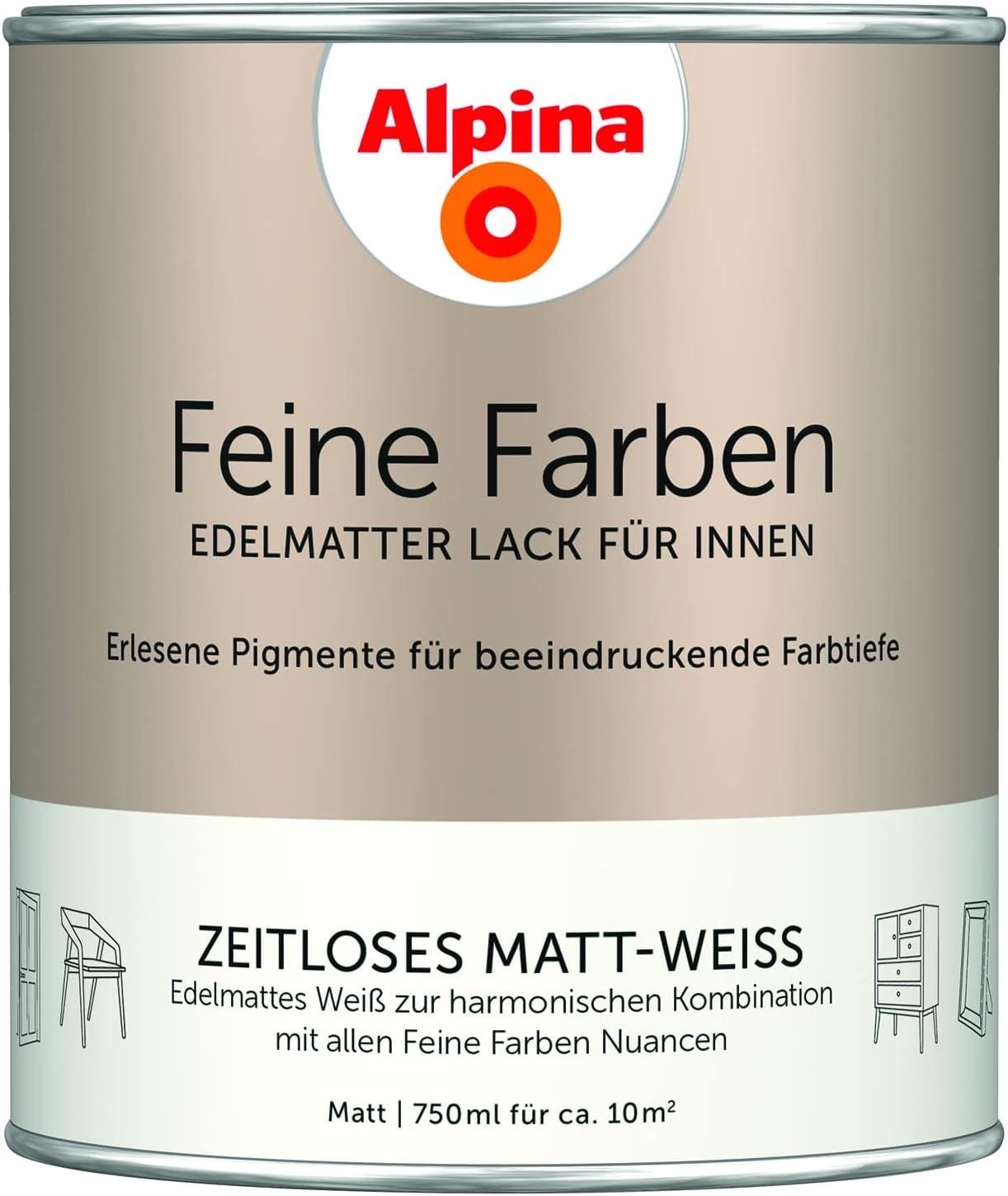 Alpina Feine Farben Lack Matt-Weiß 750 ml