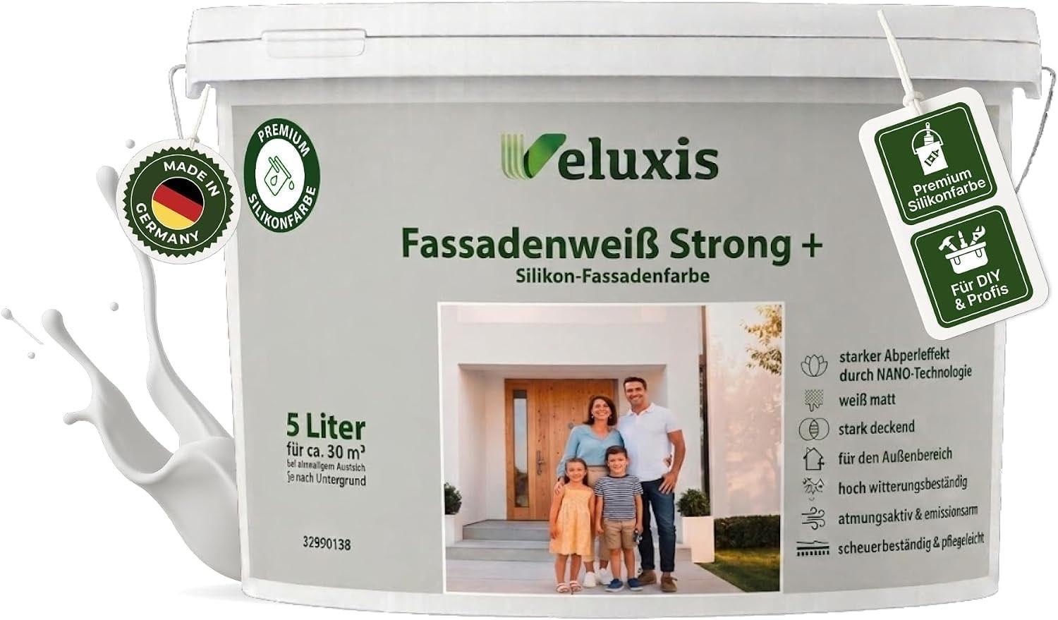 Veluxis Strong+ Silikon-Fassadenfarbe Weiß 5 l