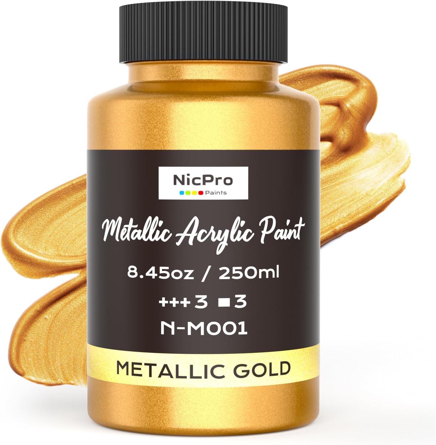 Nicpro Gold Metallic Acryl 250 ml