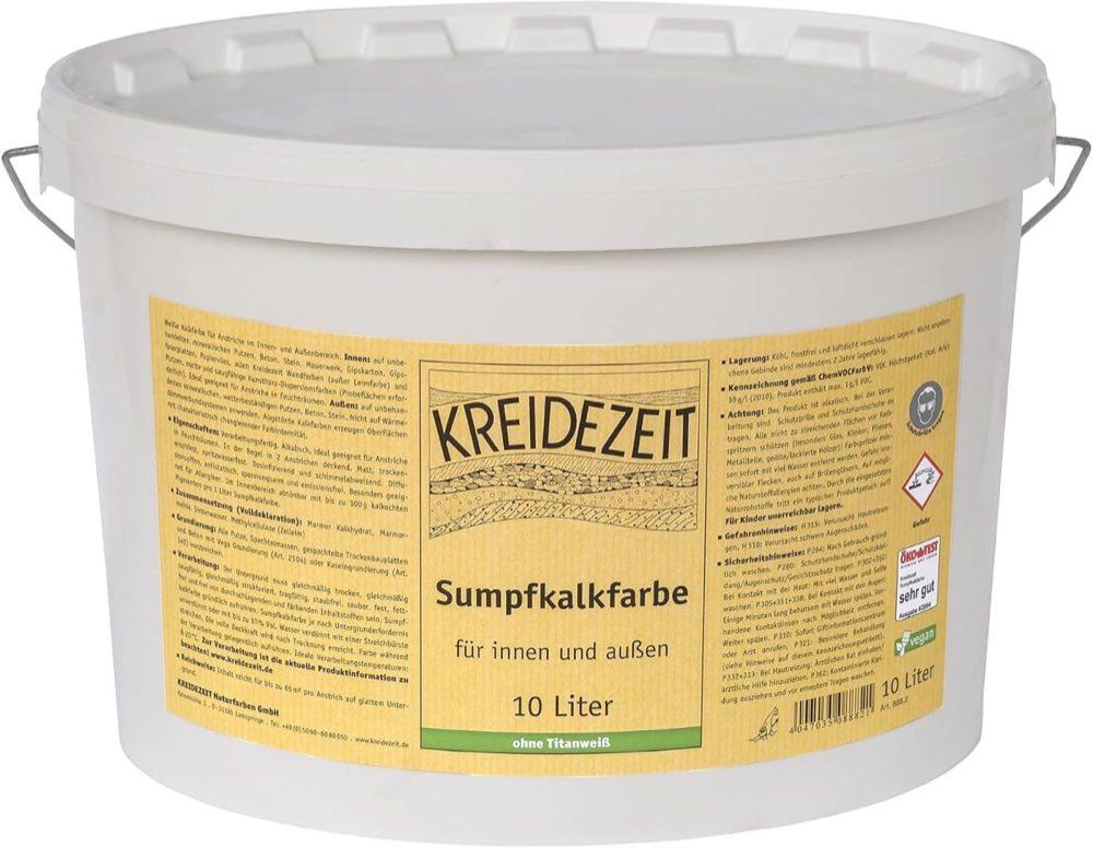 Kalkfarbe Produktbild – Testsieger Kreidezeit Sumpfkalkfarbe 10 l