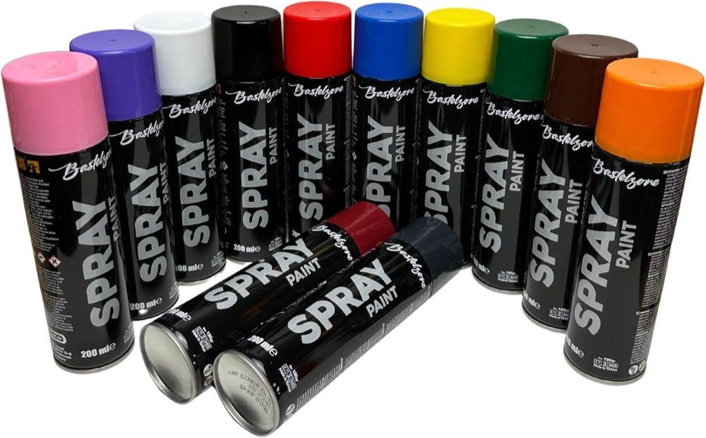 Sprayfarben-Set 12×200 ml Hochglanz