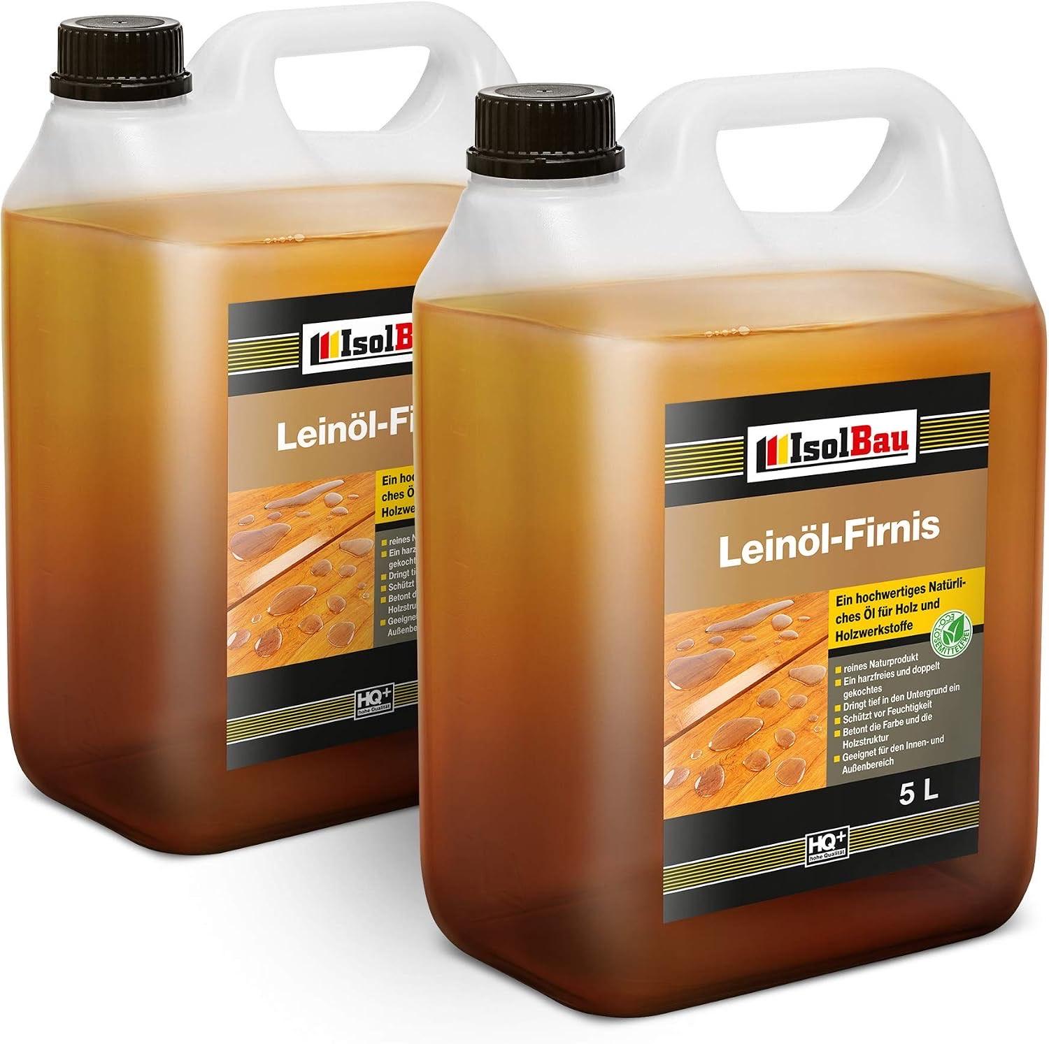 Leinölfirnis Produktbild – Testsieger Isolbau Leinöl-Firnis 2 × 5 l