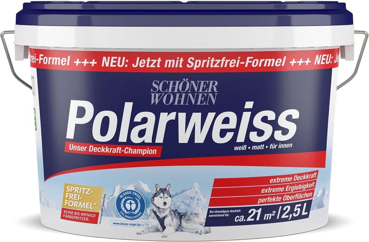 Schöner Wohnen Wandfarbe Produktbild – Testsieger Schöner Wohnen Polarweiss 2,5 l