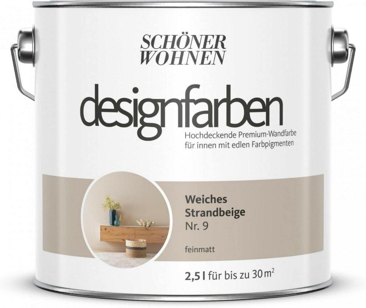 Schöner Wohnen Designfarbe Strandbeige 2,5 l + Set