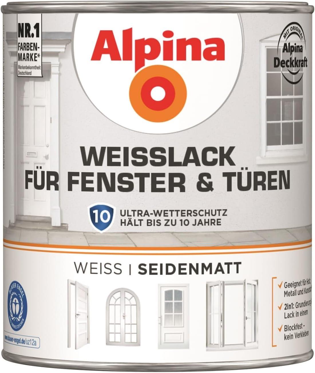 Alpina Weißlack Fenster & Türen seidenmatt