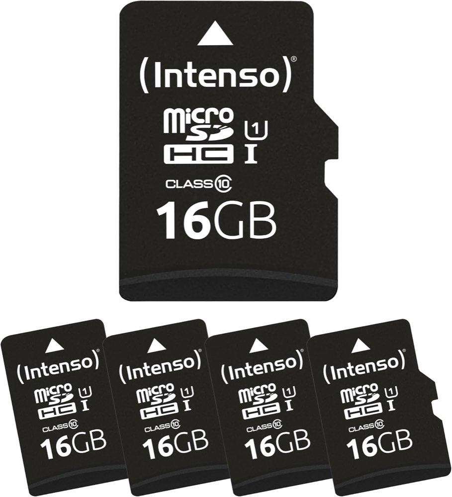 Intenso 5×16 GB Class 10