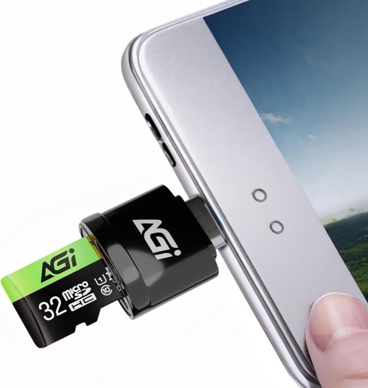 AGI TF138 microSDHC 32 GB mit USB-C-Leser