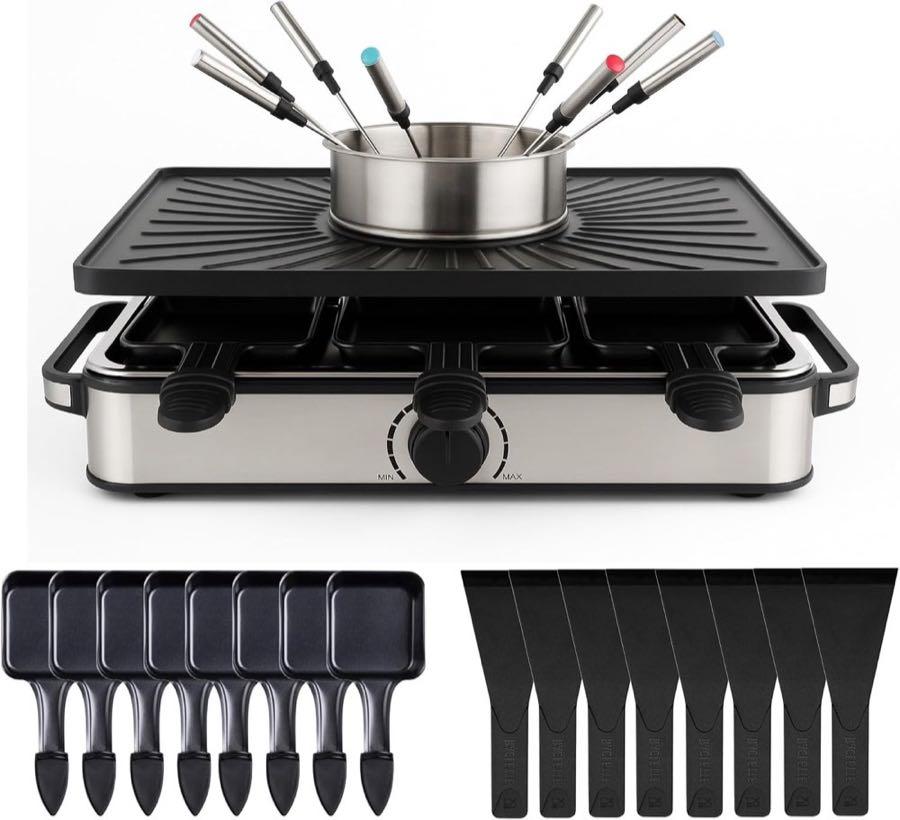 HaushaltO Fondue/Raclette 8 Personen Stein+Grill