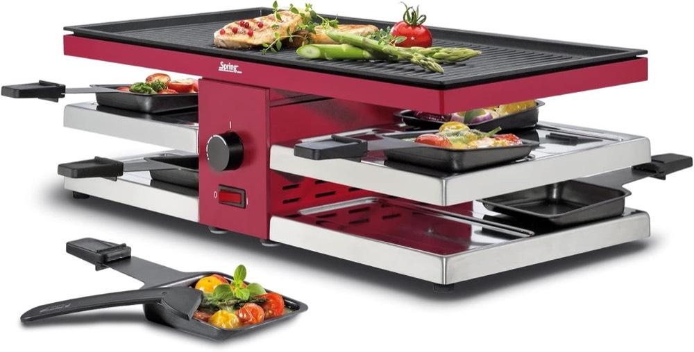 Spring Raclette CLASSIC Alu rot 8 Personen 1300 W