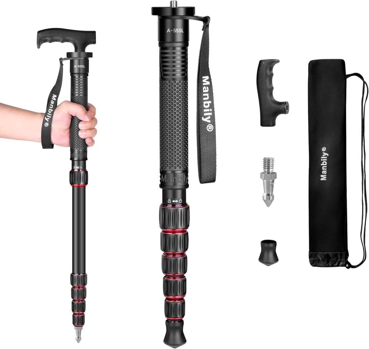 Manbily A-555L Einbeinstativ Rot