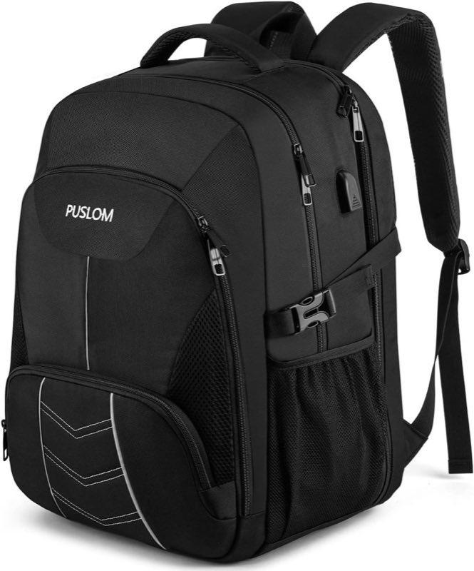 Extra Großer Rucksack Herren 55L Wasserdicht 18.4 Zoll Laptoptasche Arbeit Laptop mit USB Ladeanschluss Anti Diebstahl Business Reisen Schulrucksack für Männer Frauen Jungen Teenager Schwarz