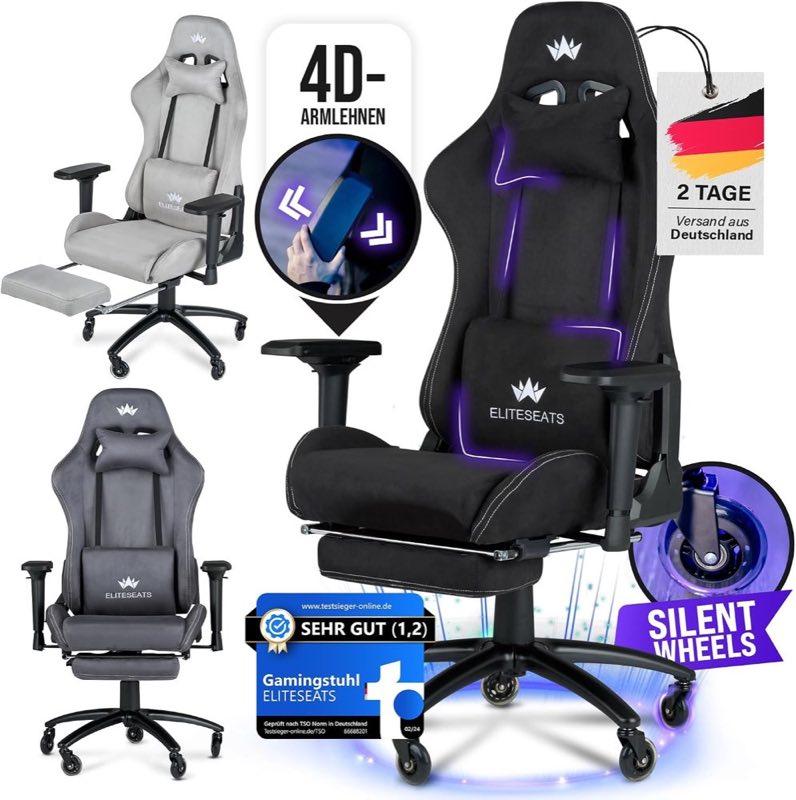 ELITESEATS Gaming-Stuhl Stoff mit Fußstütze