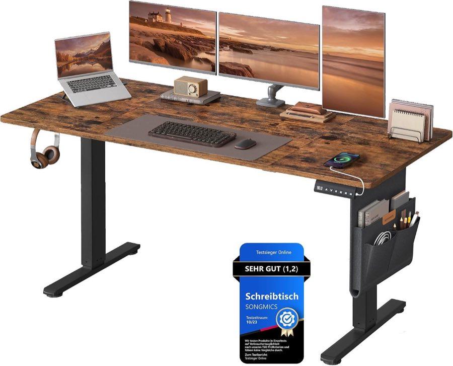 Songmics Höhenverstellbarer Schreibtisch 160 × 70 cm