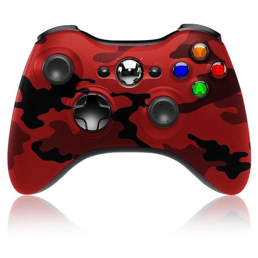 Wireless Controller für Xbox 360,2.4GHZ Game Joystick Controller,Camo Rot