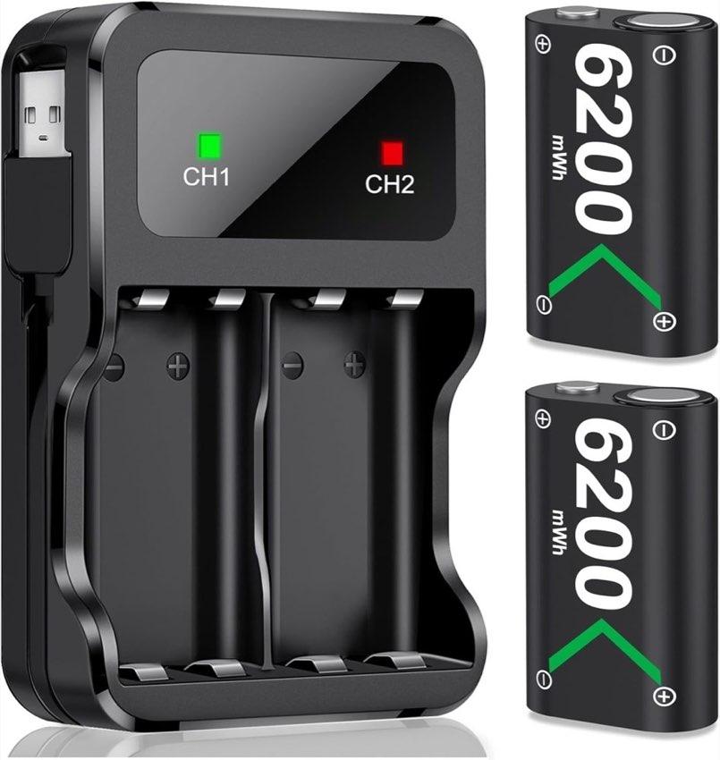 HELLCOOL 2x 6200-mWh-Akku mit Station