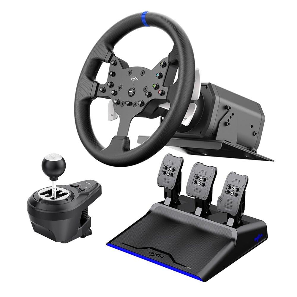 PXN V99 PC Racing Wheel mit Pedalen und Shifter, 3NM Force Feedback Lenkrad für Xbox One, Xbox Series X/S,PC, PS4