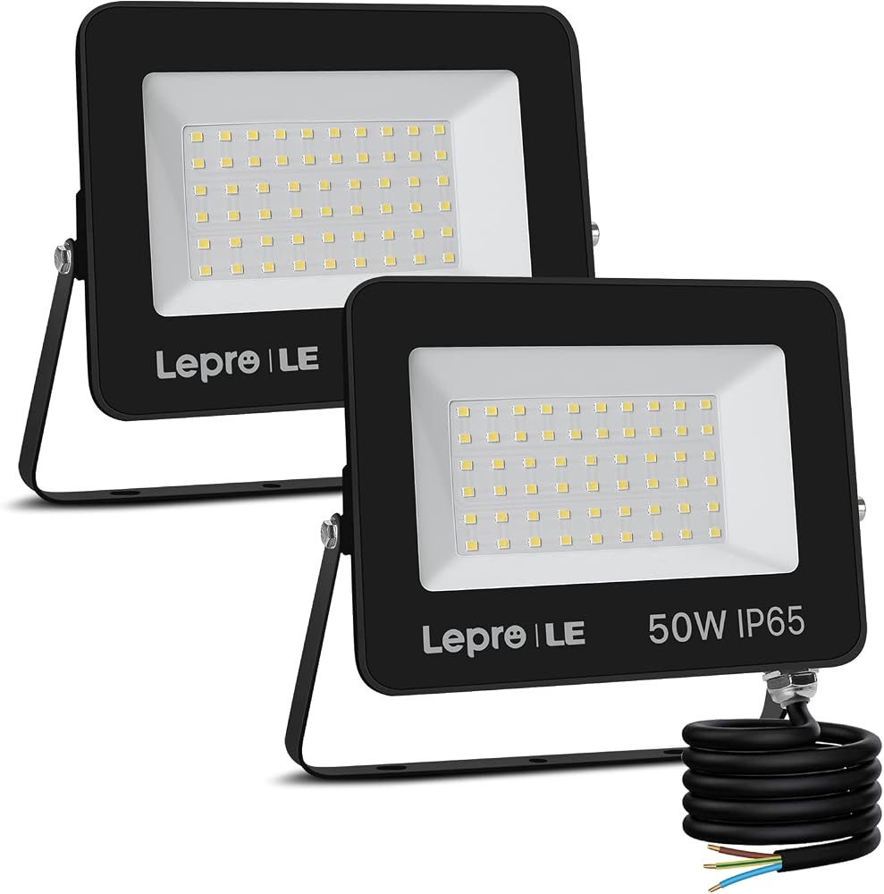 Lepro 50W LED-Strahler 4250 lm IP65, 2 Stück