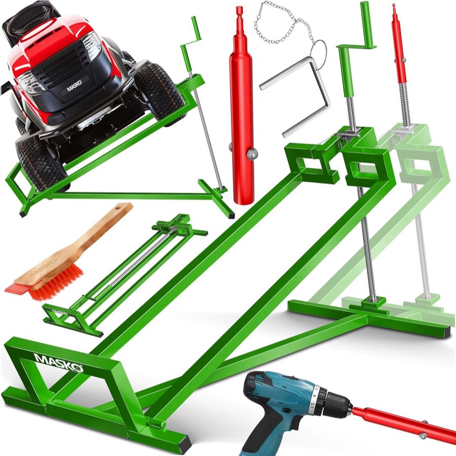 MASKO Rasentraktorheber 450 kg Grün Adapter