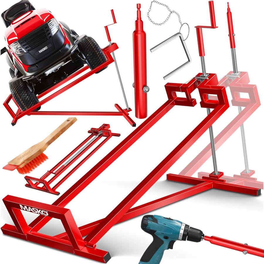 MASKO Rasentraktorheber 450 kg Rot Adapter