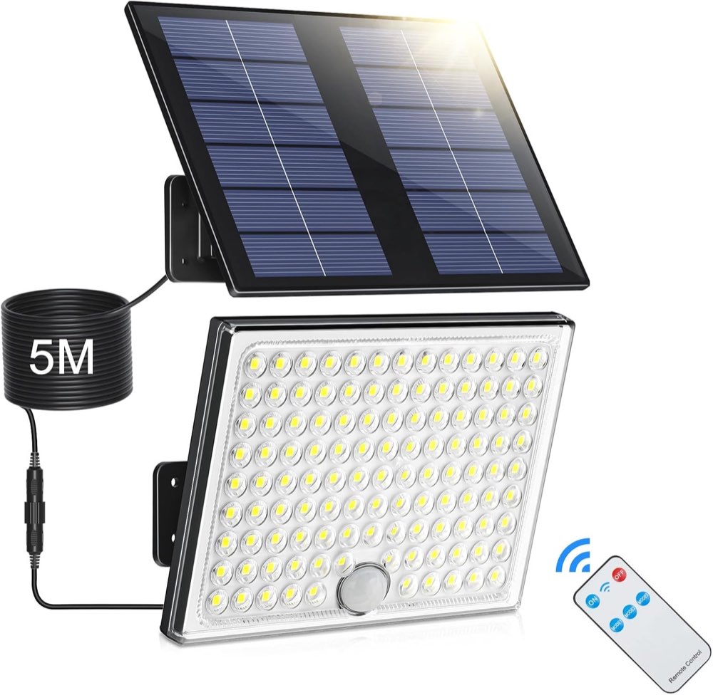 Realky Solarlampe mit Fernbedienung, 5 m Kabel