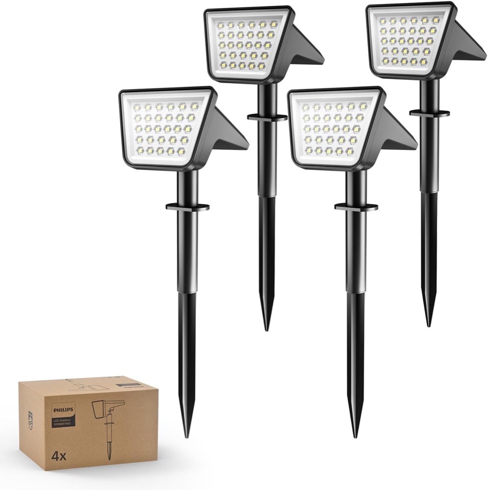 Philips Solar-Wegeleuchten 7500 K, 4 Stück