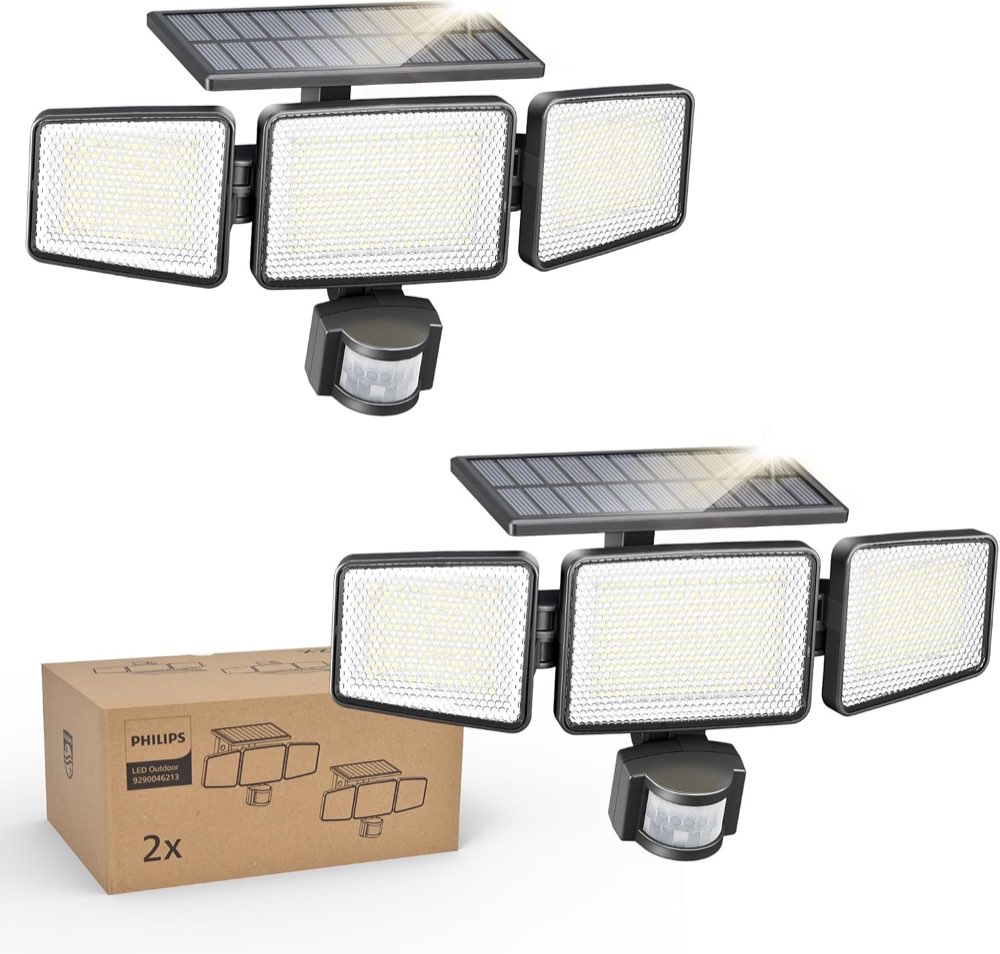 Philips Philips Solar-Wandfluter 1200 lm mit Bewegungsmelder, 2 Stück