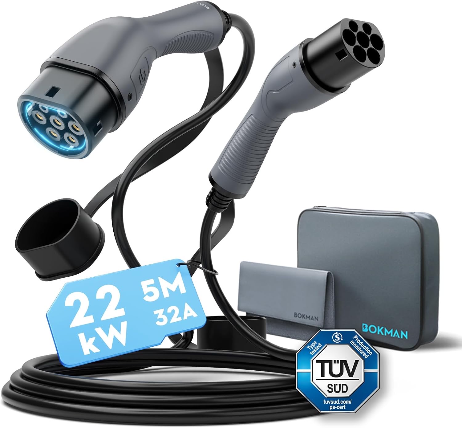 bokman bokman Typ 2 Ladekabel 22 kW 5 m - Produktbild