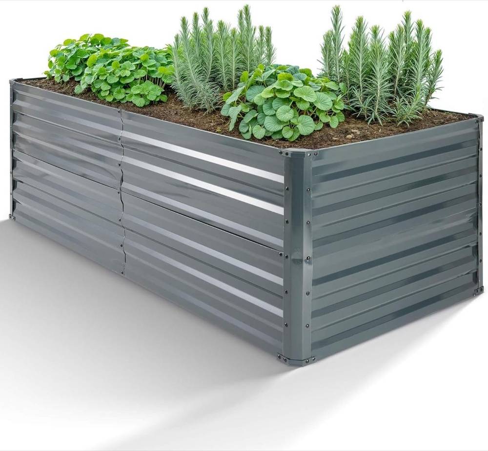 Arebos Metall-Hochbeet 180 × 90 × 45 cm