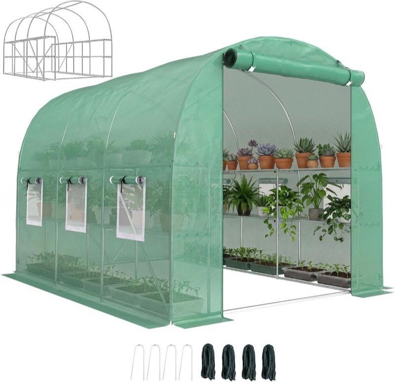 Outsunny Foliengewächshaus mit Regalen 2,7×2×2 m