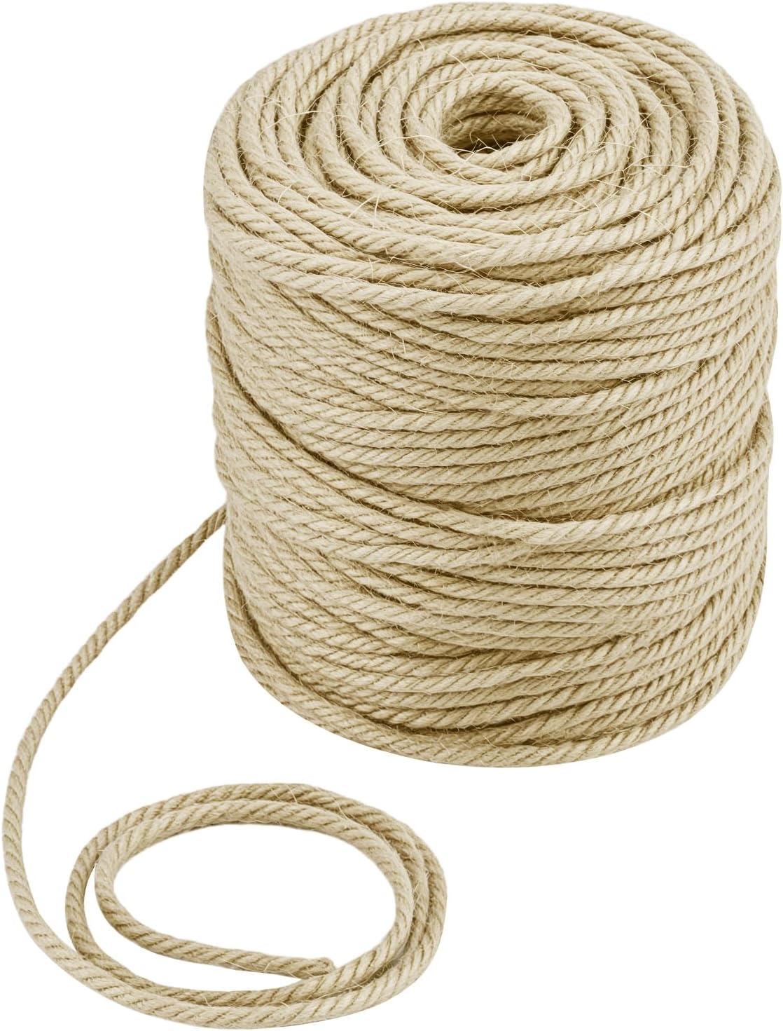 QWORK Hanf-Juteschnur 4 mm × 100 m