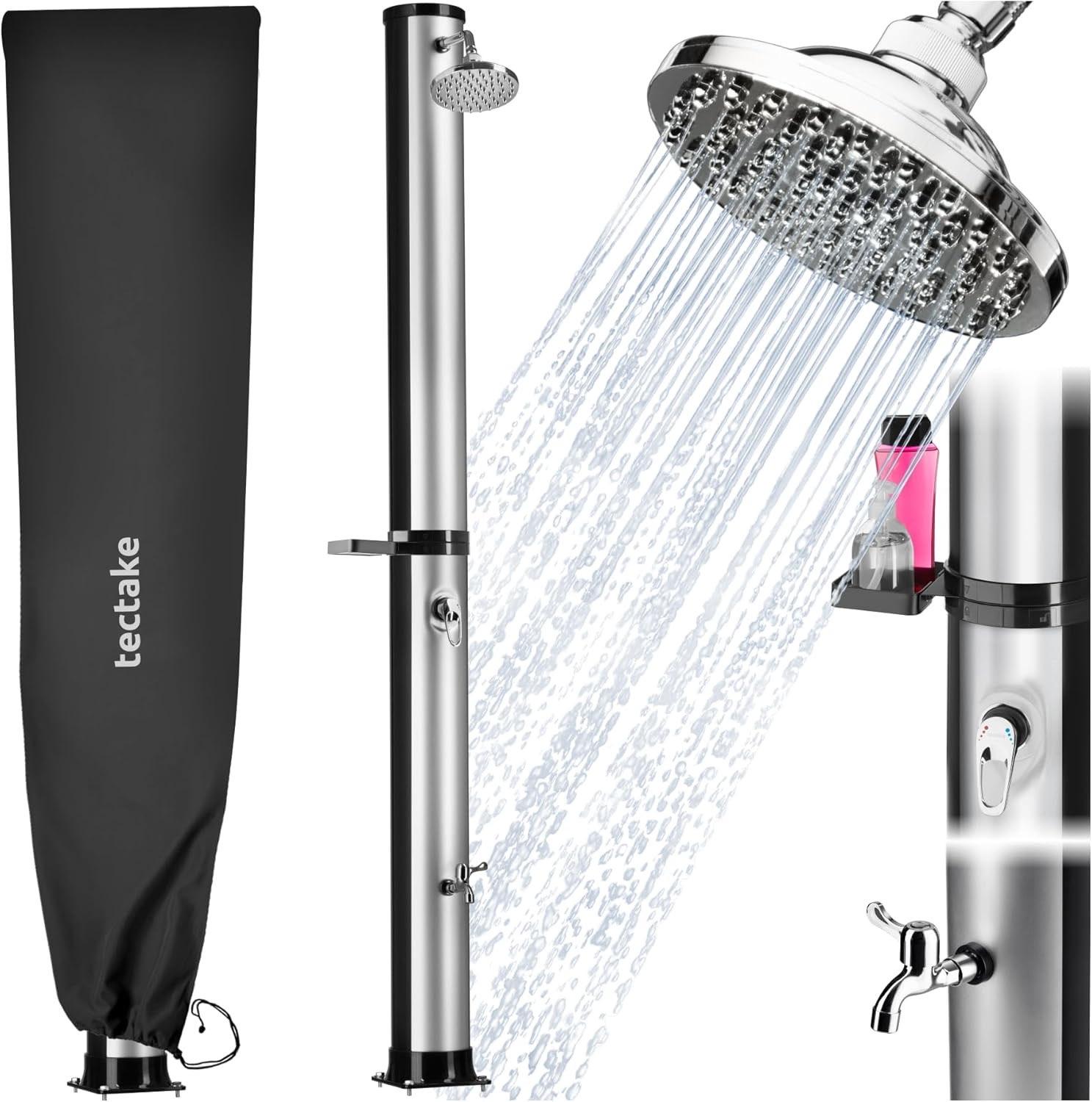 TecTake Solardusche 40 L schwarz/Silber