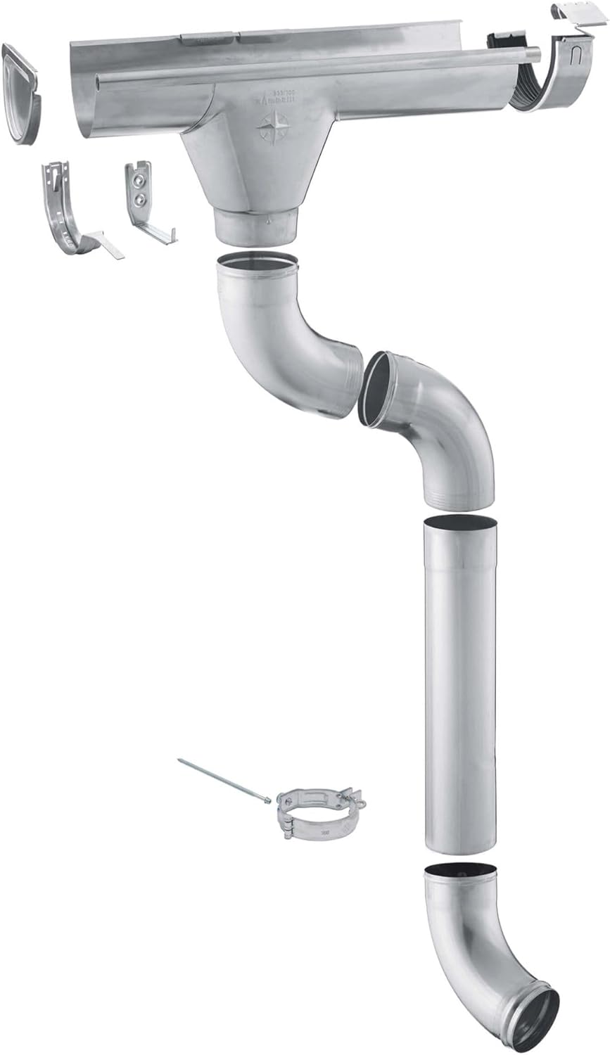 ZAMBELLI Dachrinne Set 6m, RG250 Silber Zink