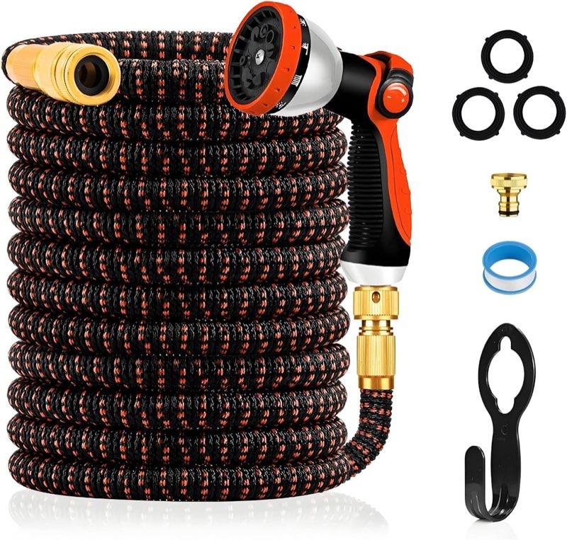 Yofidra Flexibler Gartenschlauch 30 m (Schwarz-orange)