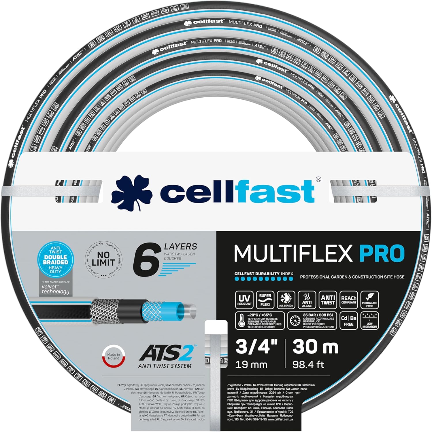 CELLFAST MULTIFLEX 6-Lagen 3/4 Zoll 30 m