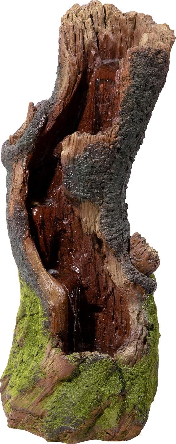 dobar Gartenbrunnen Naturgeist Baumstamm-Optik mit LED